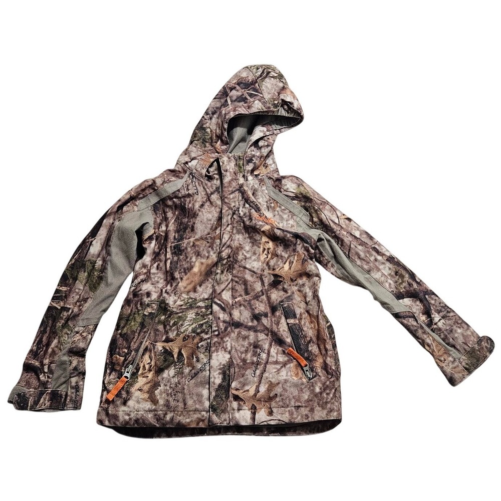 Cabelas Zonz Woodlands Camo Hunting‎ Jacket Mens Small Packable Hooded Full Zip